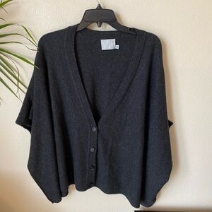 Michael Stars Women’s Charcoal Cardigan Sweater Wool & Cashmere Boxy Oversized